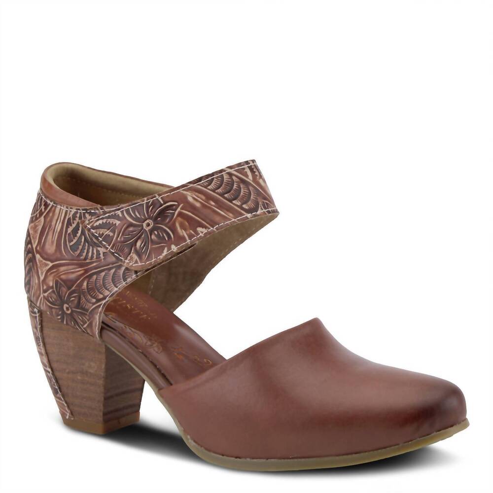 NEW SPRING STEP SHOES women's toolie heeled mary jane shoes in brown